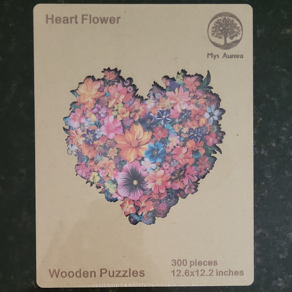 Mys Aurora Heart Flower Wooden Puzzle